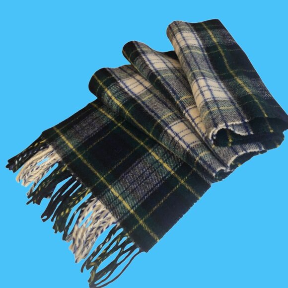 CHRISTIAN DIOR Monsieur Classic Tartan Plaid Lambswool Scarf NEW - Picture 3 of 3